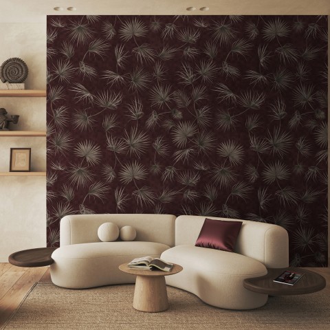 Tropical Palm Leaf and Birds Wallpaper Mural