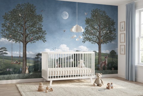 Kids Forest Animals Landscape Wallpaper Mural