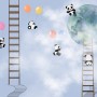 Cartoon-Pandas im Himmel Fototapete