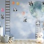 Cartoon-Pandas im Himmel Fototapete