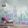 Vintage Hortensienblumen und Kakteen Fototapete