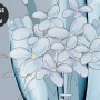 Blaue Transparente Blumen und Weiße Schmetterlinge Fototapete