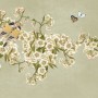 Creme Begonienblüte Floral Kunst Fototapete