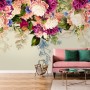 Klassische Bunte Rankenblumen Fototapete