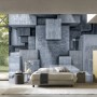Fototapete 3D-Look Betonstil Graue Abstrakte Würfel