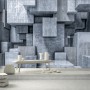 Fototapete 3D-Look Betonstil Graue Abstrakte Würfel