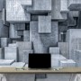 Fototapete 3D-Look Betonstil Graue Abstrakte Würfel