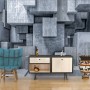 Fototapete 3D-Look Betonstil Graue Abstrakte Würfel