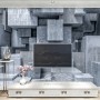Fototapete 3D-Look Betonstil Graue Abstrakte Würfel