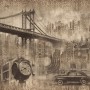 Europäische Vintage Stadt mit Brooklyn Bridge Fototapete