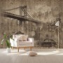 Europäische Vintage Stadt mit Brooklyn Bridge Fototapete