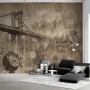 Europäische Vintage Stadt mit Brooklyn Bridge Fototapete