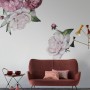 3D Niederländisches Blumenstrauß-Wandtattoo Pfingstrose