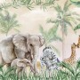 Fototapete Kinder Safari Tiere mit Jungtieren