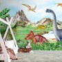 Fototapete für Kinder mit prähistorischen Dinosauriern