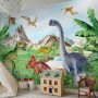 Fototapete für Kinder mit prähistorischen Dinosauriern