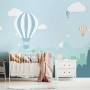 Heißluftballon und Blaue Stadtlandschaft Fototapete