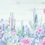 Vintage Hortensienblumen und Kakteen Fototapete