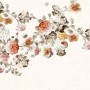 Fototapete mit Vintage Orange Braun Blumen