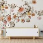 Fototapete mit Vintage Orange Braun Blumen