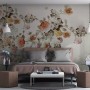 Fototapete mit Vintage Orange Braun Blumen