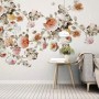 Fototapete mit Vintage Orange Braun Blumen