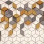 Fototapete mit Gelb-Grauem Geometrischem Wabenmuster