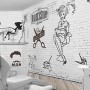 Monochrome Friseursalon und Haarschnitt Fototapete