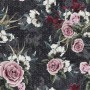 Bunte Blumen mit dunklem geometrischem Muster Fototapete