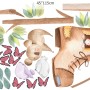 Kinder-Wald-Wandtattoo mit Koala und kleinen Vögeln