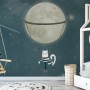 Schaukelnde Katze mit leuchtendem Mond Fototapete für Kinder