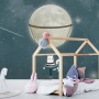 Schaukelnde Katze mit leuchtendem Mond Fototapete für Kinder