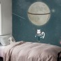 Schaukelnde Katze mit leuchtendem Mond Fototapete für Kinder