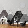 Kinder Jungen Niedliche Mond- und Berglandschaft Fototapete
