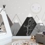 Kinder Jungen Niedliche Mond- und Berglandschaft Fototapete