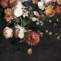 Fototapete Goldene Ära Große und Dunkle Blumen