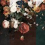 Fototapete Goldene Ära Große und Dunkle Blumen