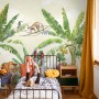 Aquarell Safari-Tiere im Regenwald Fototapete für Kinder