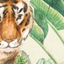 Aquarell Safari-Tiere im Regenwald Fototapete für Kinder