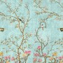 Vintage Kleine Blumen und Vögel Fototapete
