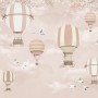 Kinder Fototapete: Rosa Heißluftballon und Kirschblüten