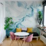 Fototapete Marmor Stil Blaue Pinsel Kunst