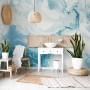 Fototapete Marmor Stil Blaue Pinsel Kunst